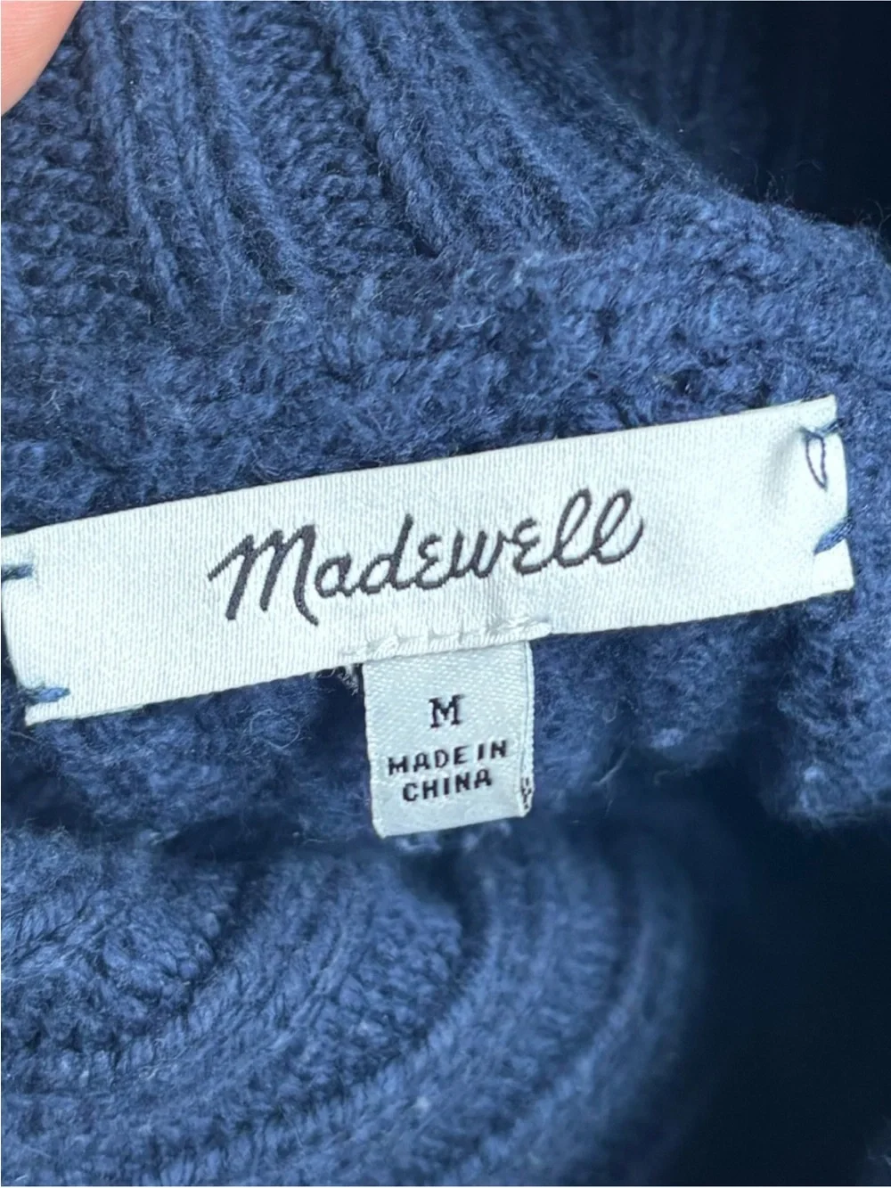 Cotton Striped Navy and White Turtleneck Sweater